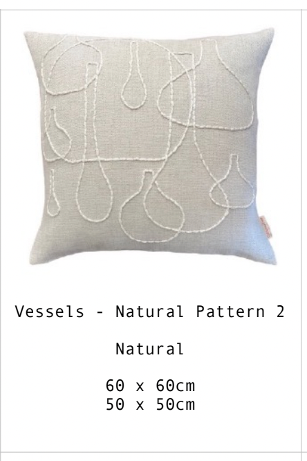 Vessels Cushion- Natural on Oatmeal 50 x 50 cm