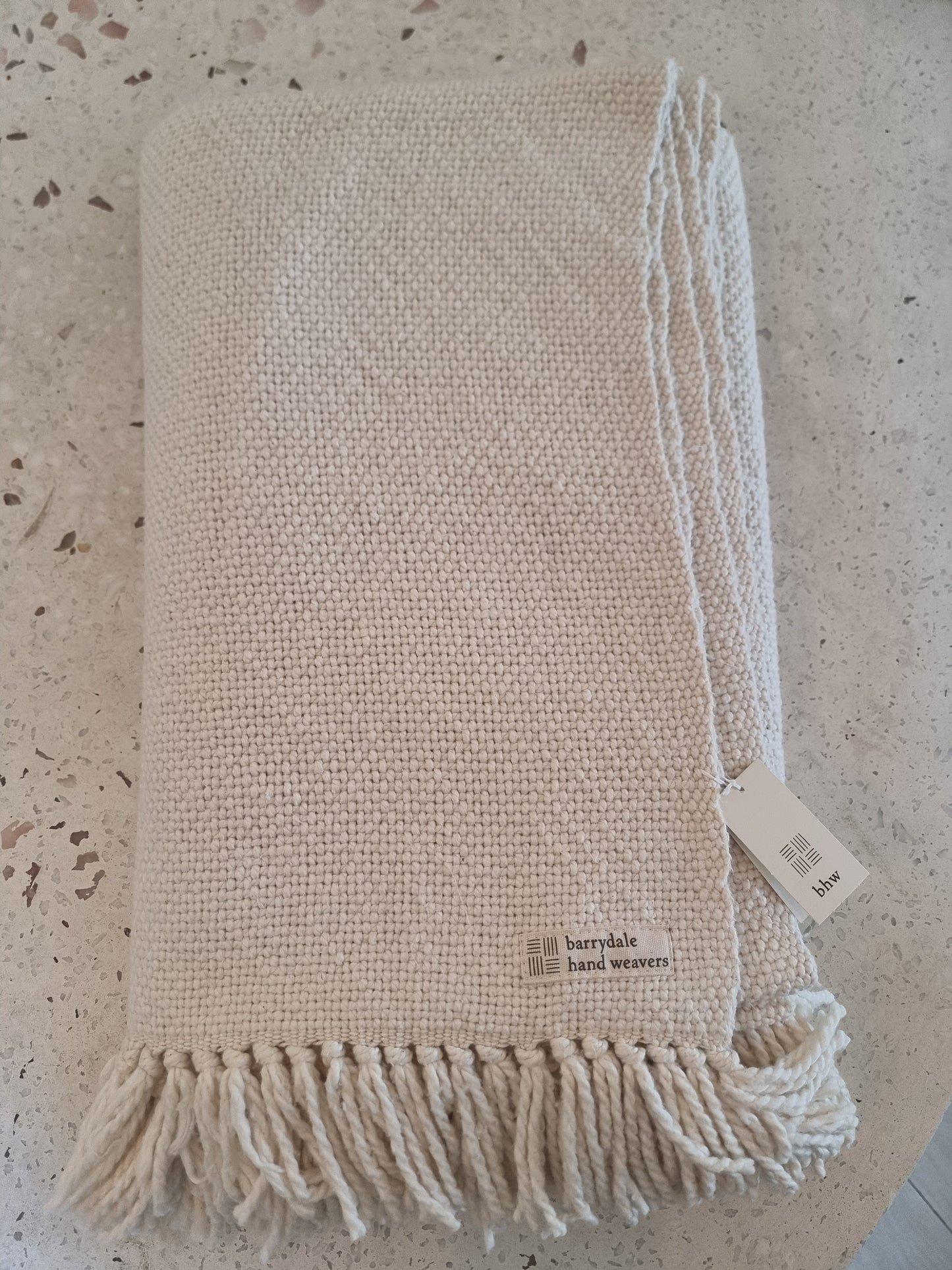 Thick Weave Blanket Natural - Tassels