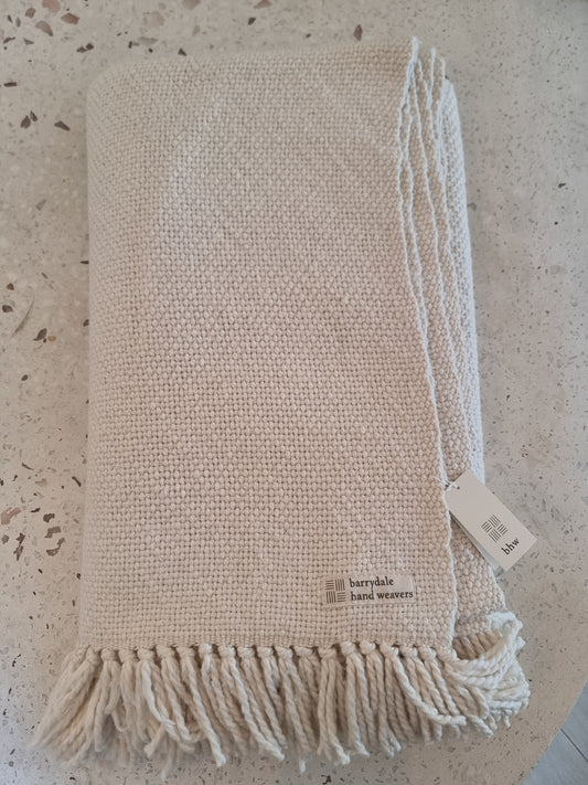 Thick Weave Blanket Natural - Tassels