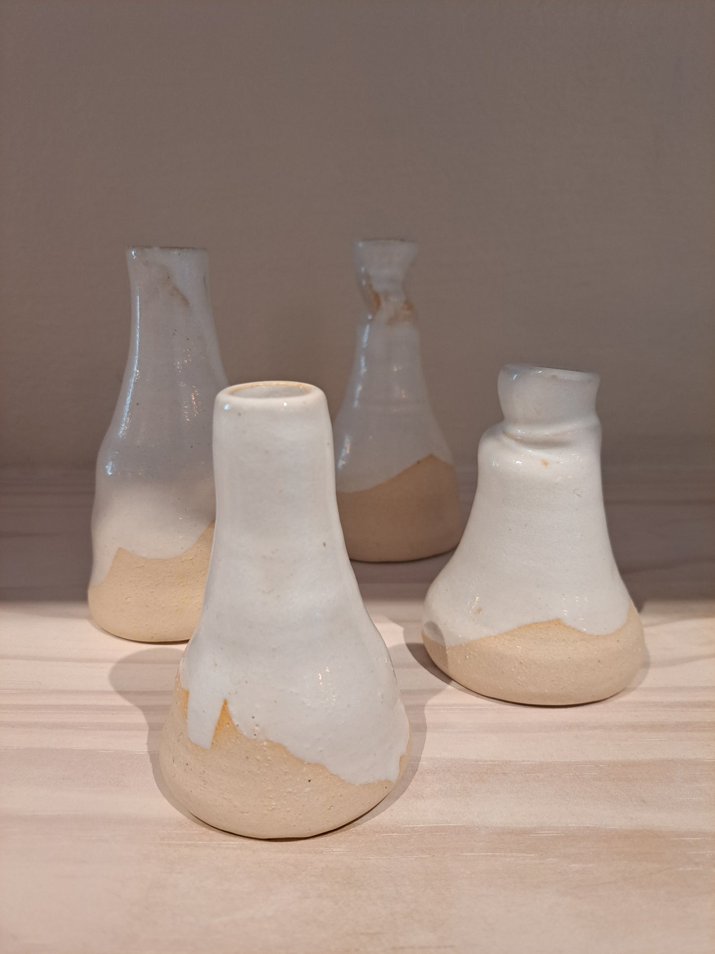 Organic Natural and White Petite Vase- Therle Ceramics
