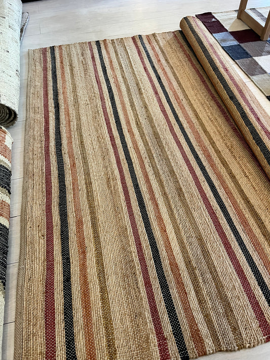 Striped Jute Rug Multi  2m x 3m