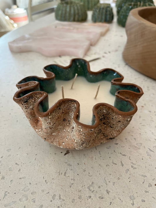 Stoneware Urchin Candle
